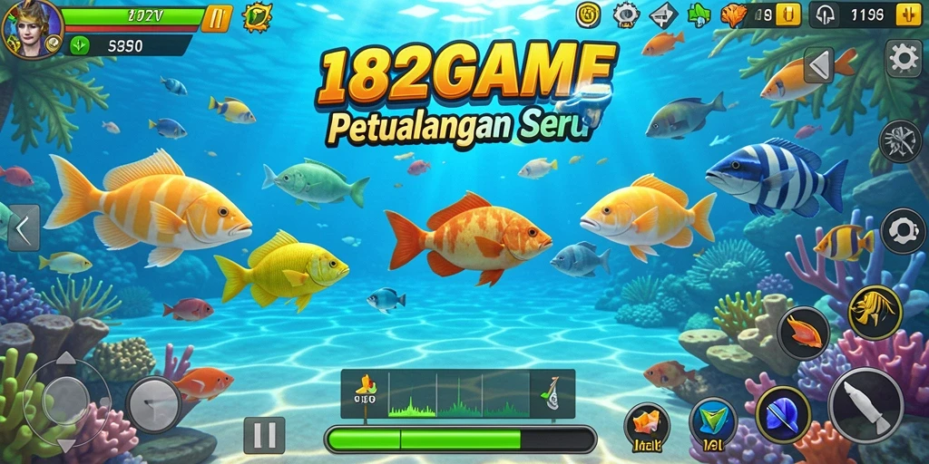 Tampilan menawan dari gameplay 182GAME yang penuh aksi Tembak Ikan.