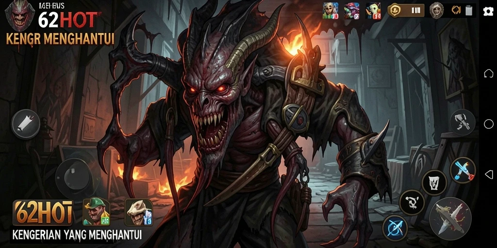 Gameplay menakutkan di 62HOT dengan suasana kelam.