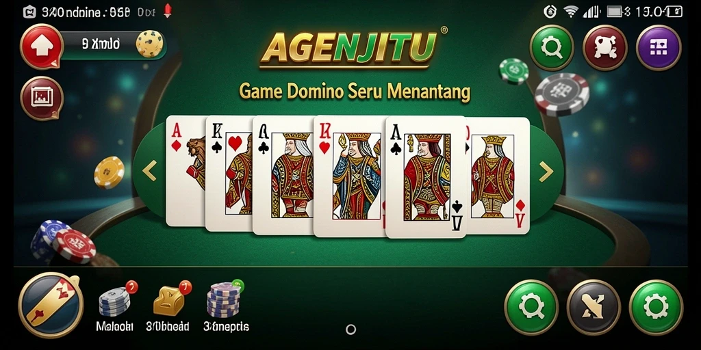 Tampilan menarik dari gameplay AGENJITU dalam permainan Domino.