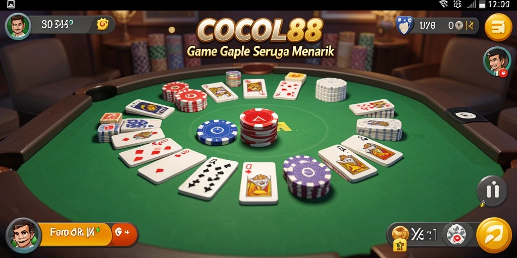 Screenshot utama COCOL88 menampilkan serunya gameplay Gaple.