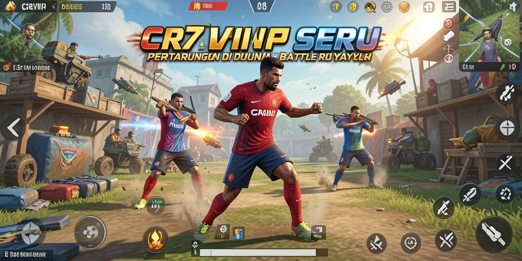 Screenshot gameplay pertarungan seru di CR7VIP Battle Royale.