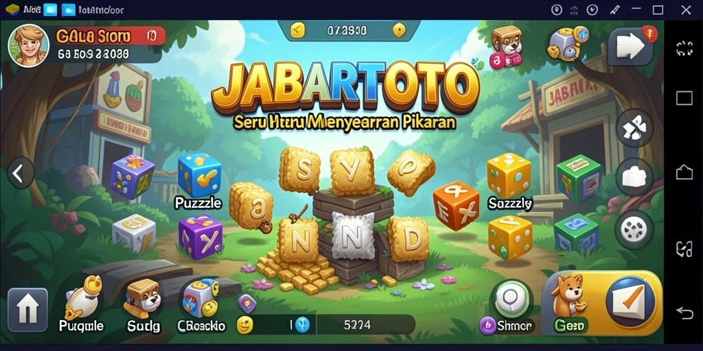 Tampilan permainan JABARTOTO dengan teka-teki yang menarik dan penuh warna.