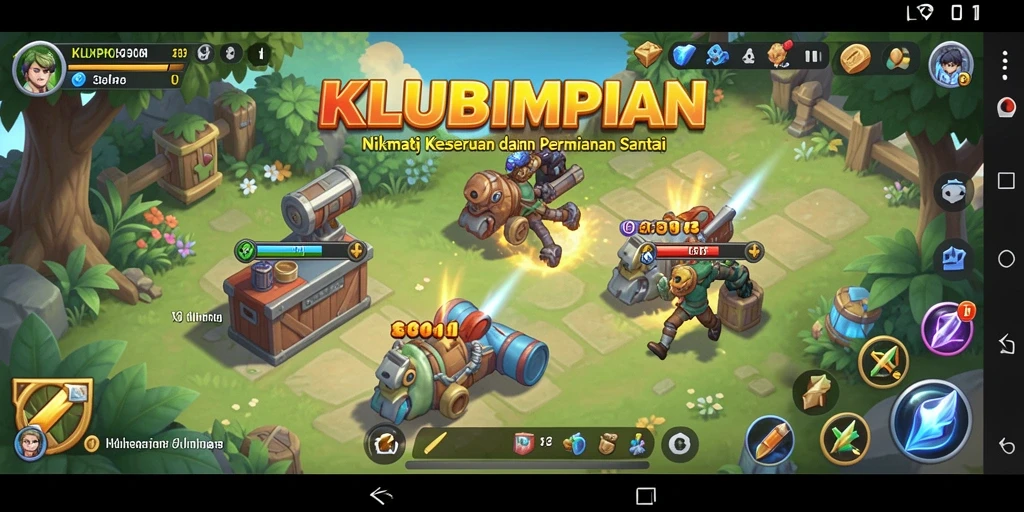 Tampilan gameplay KLUBIMPIAN yang menarik dan penuh warna.
