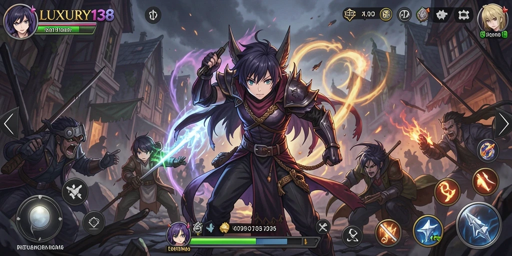 Tampilan gameplay LUXURY138 dengan karakter anime yang menarik.