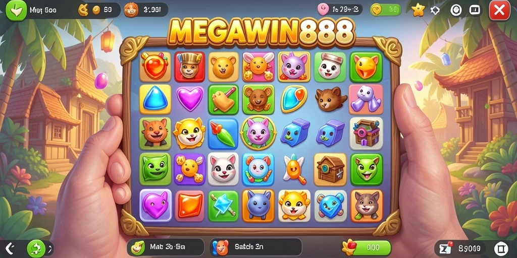 Gameplay seru MEGAWIN888 dengan berbagai tantangan Match-3.