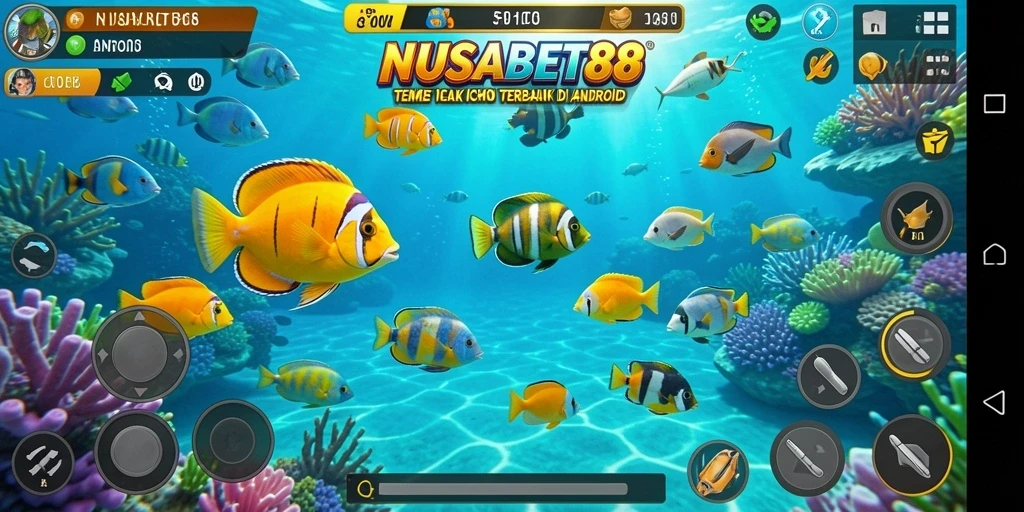 Gameplay seru NUSABET88 menampilkan aksi menembak ikan yang penuh warna.