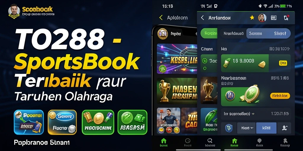 Tampilan antarmuka aplikasi TO288 dengan fitur Sportsbook.