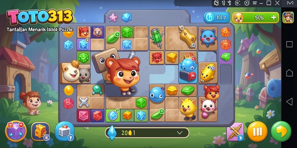 Screenshot menunjukkan gameplay seru dari TOTO313 dalam menyelesaikan puzzle.