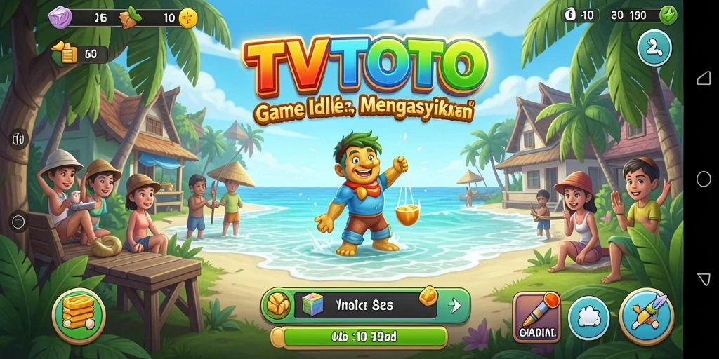 Tangkapan layar utama TVTOTO dengan gameplay Idle yang menarik.