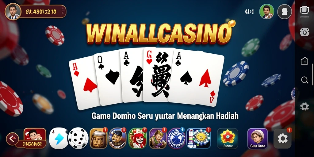 Tangkapan layar gameplay <strong>WINALLCASINO</strong> yang menunjukkan aksi Domino seru.