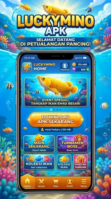 Tangkapan layar aplikasi luckymino dengan tampilan menarik.